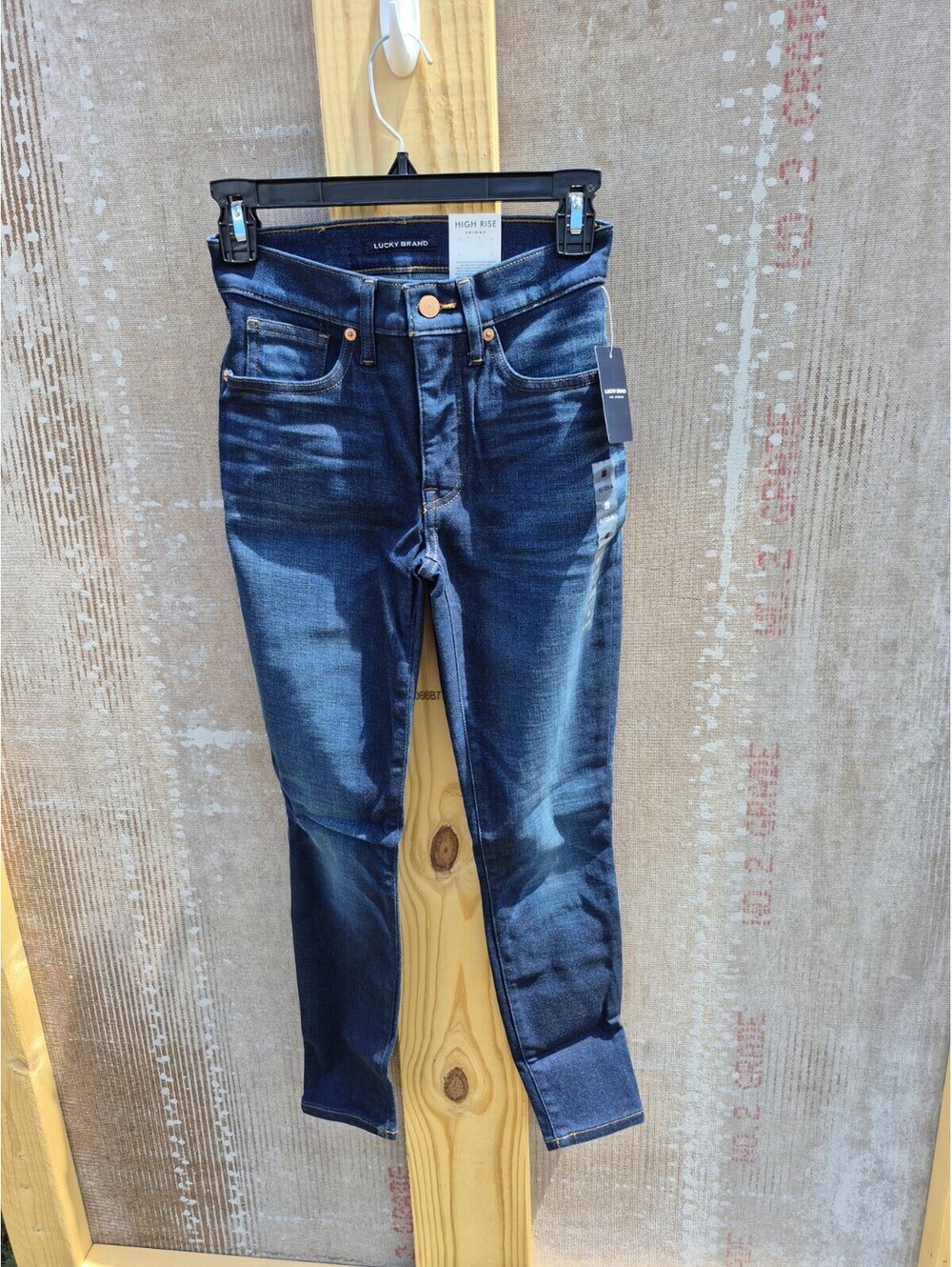 NWT Lucky Brand Bridgette High Rise Slim Fit Blue Skinny Jeans Size 27 $99 MSRP - Picture 7 of 13